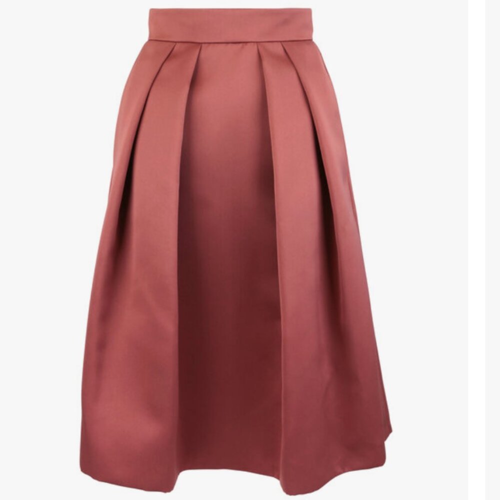NWT $1495 Giorgio Armani Rust Satin Circle Skirt Size 6